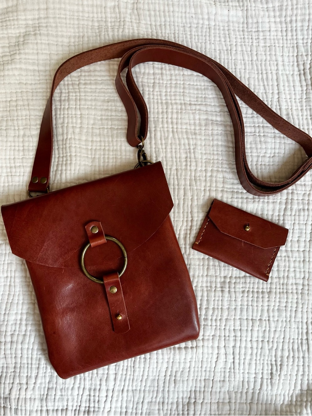 Ruud Ware Co. NWOT Hand Crafted Crossbody Leather Bag and Wallet